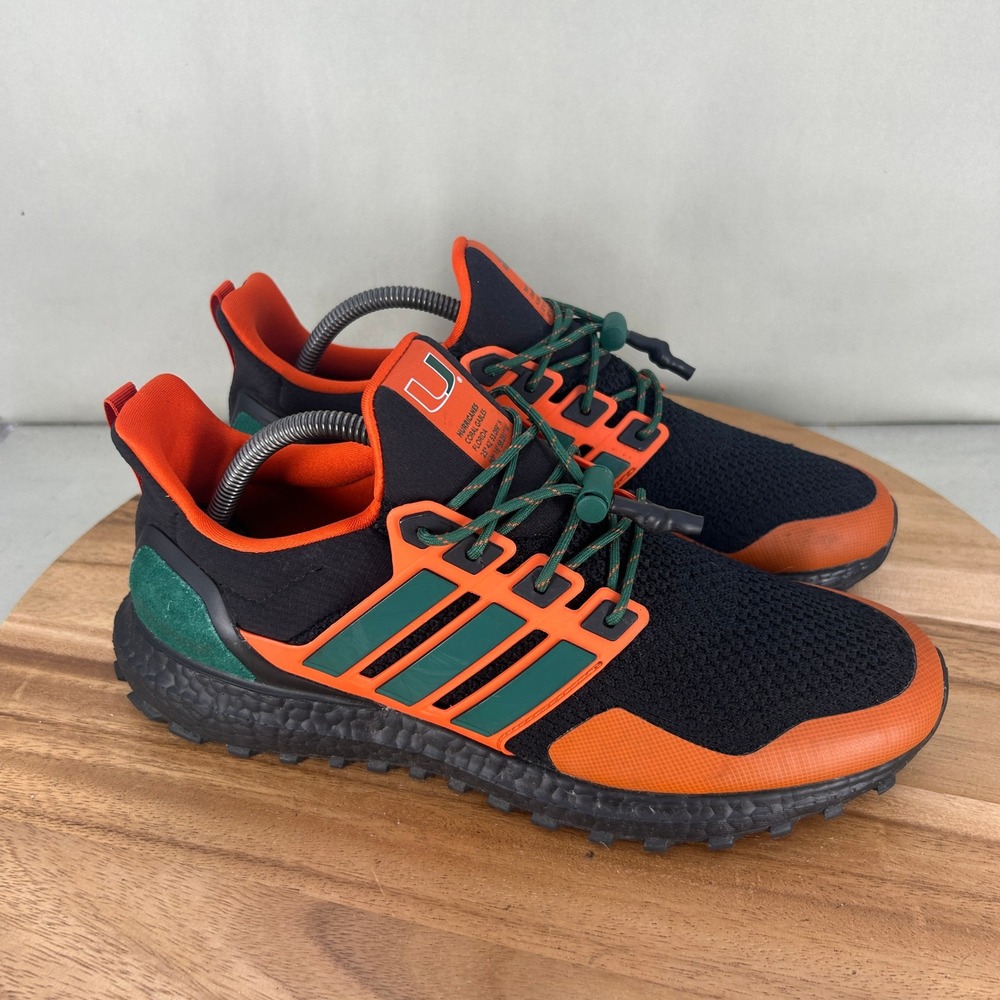 Adidas Ultraboost 1.0 DNA Miami Hurricanes Mens 9.5 Black Orange Green IG5877